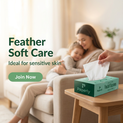 Paperly Feather Soft Facial Tissue Box 70 Pulls