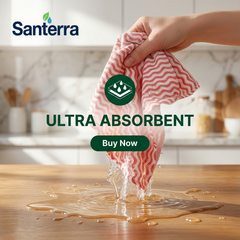 Paperly ReWash Non-Woven Kitchen Towel Cloth Roll – Washable & Reusable, Highly Absorbent, Lint-Free – 2 Rolls (50 Pulls)
