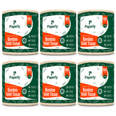 Paperly Bamboo Toilet Paper Rolls | 3 Ply | 200 Pulls per Roll