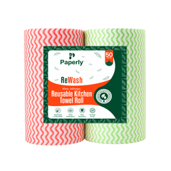 Paperly Reusable Nonwoven Kitchen Towel Roll 50 Pulls