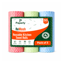 Paperly Reusable Nonwoven Kitchen Towel Roll 50 Pulls