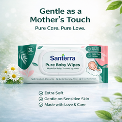 Santerra Pure Baby Wipes 72 Wipes