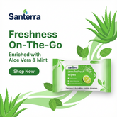 Santerra Lemon Refreshing Face Wipes 20 Wipes