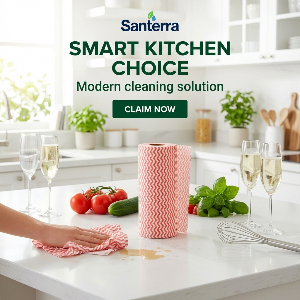 Paperly ReWash Non-Woven Kitchen Towel Cloth Roll – Washable & Reusable, Highly Absorbent, Lint-Free – 2 Rolls (50 Pulls)