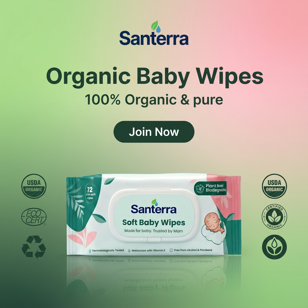 Santerra Soft Baby Wipes 72 Wipes