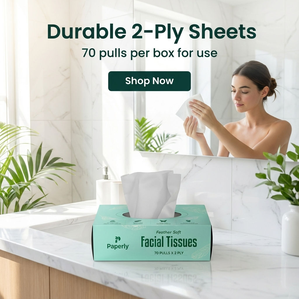 Paperly Feather Soft Facial Tissue Box 70 Pulls