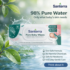 Santerra Pure Baby Wipes 72 Wipes