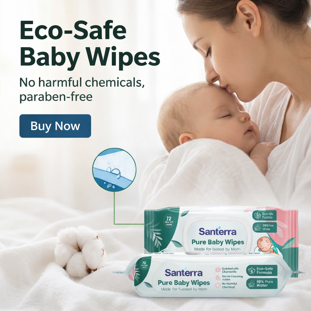 Santerra Pure Baby Wipes 72 Wipes