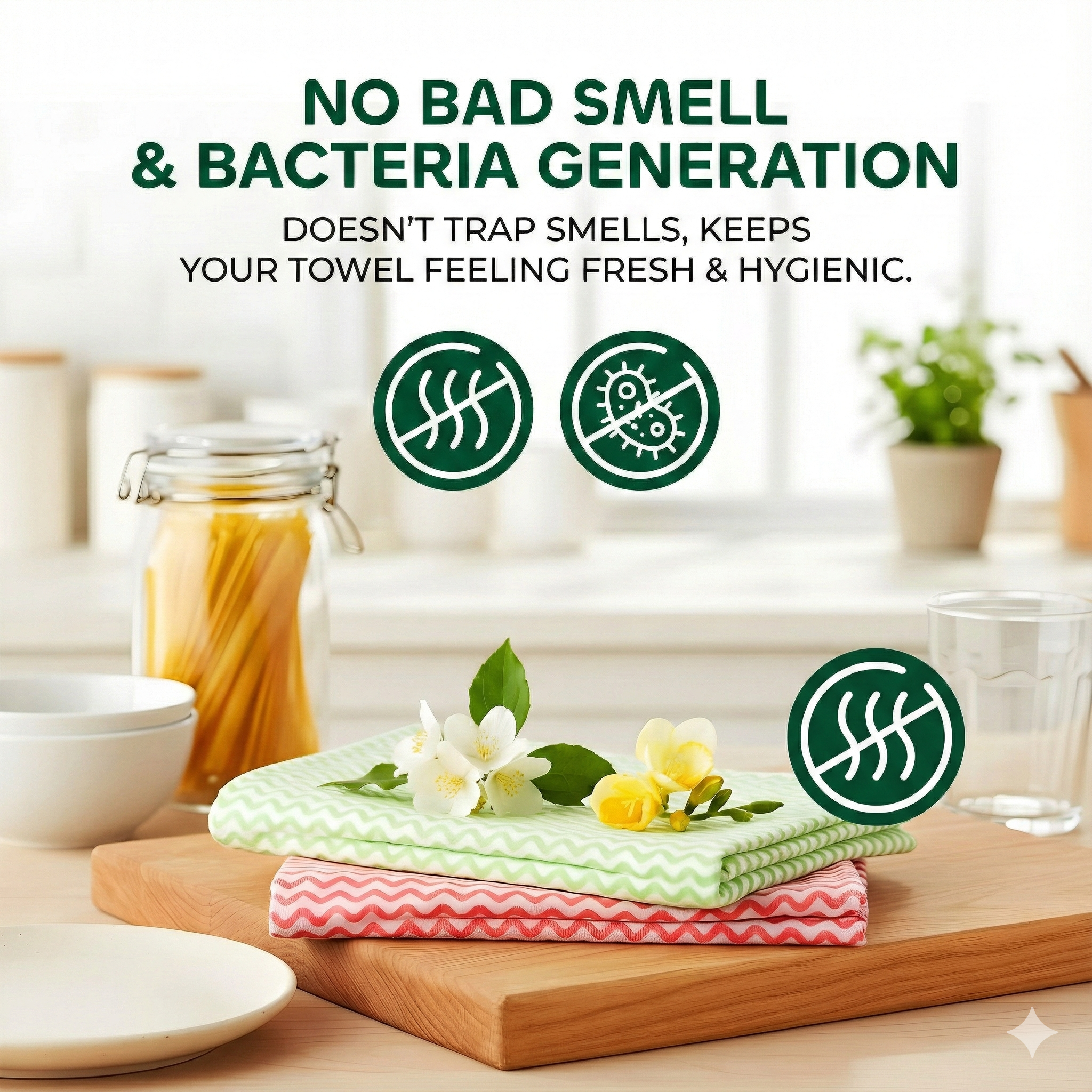 Paperly ReWash Non-Woven Kitchen Towel Cloth Roll – Washable & Reusable, Highly Absorbent, Lint-Free – 2 Rolls (50 Pulls)