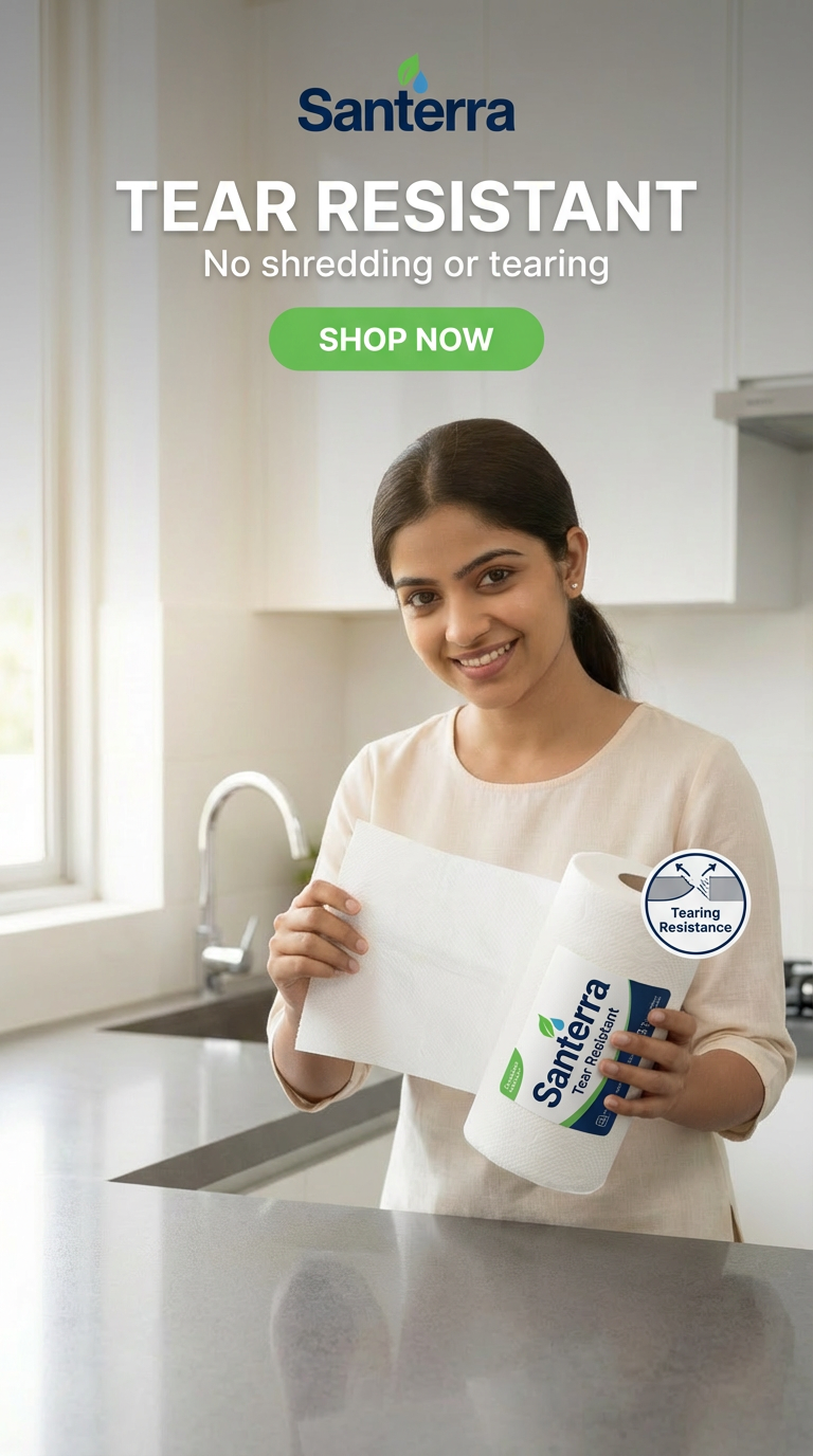 Paperly ReWash Non-Woven Kitchen Towel Cloth Roll – Washable & Reusable, Highly Absorbent, Lint-Free – 2 Rolls (50 Pulls)