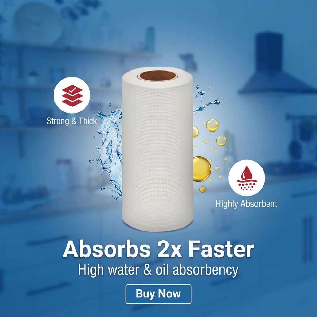Paperly Kitchen Tissue Roll 2 Ply 60 Sheets
