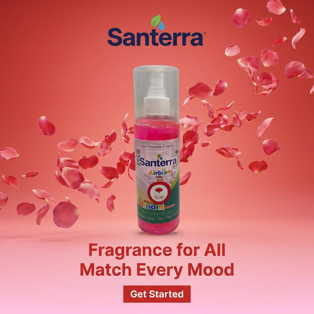 Santerra Airbian Room Freshener Spray 200 ml | Instant Odour Control & Long Lasting Fragrance for Home, Office & Car