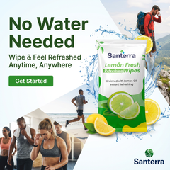 Santerra Instant Go Lemon & Mint Refreshing Wipes