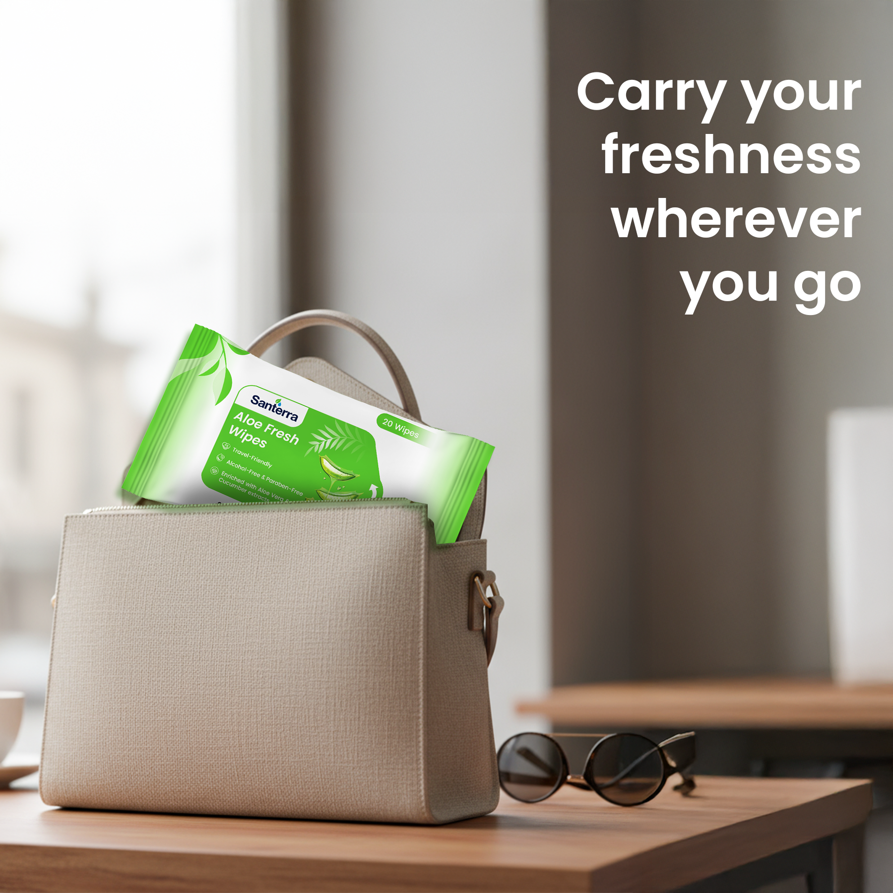 Refreshment Wipes- AloeVera -Pack of 20