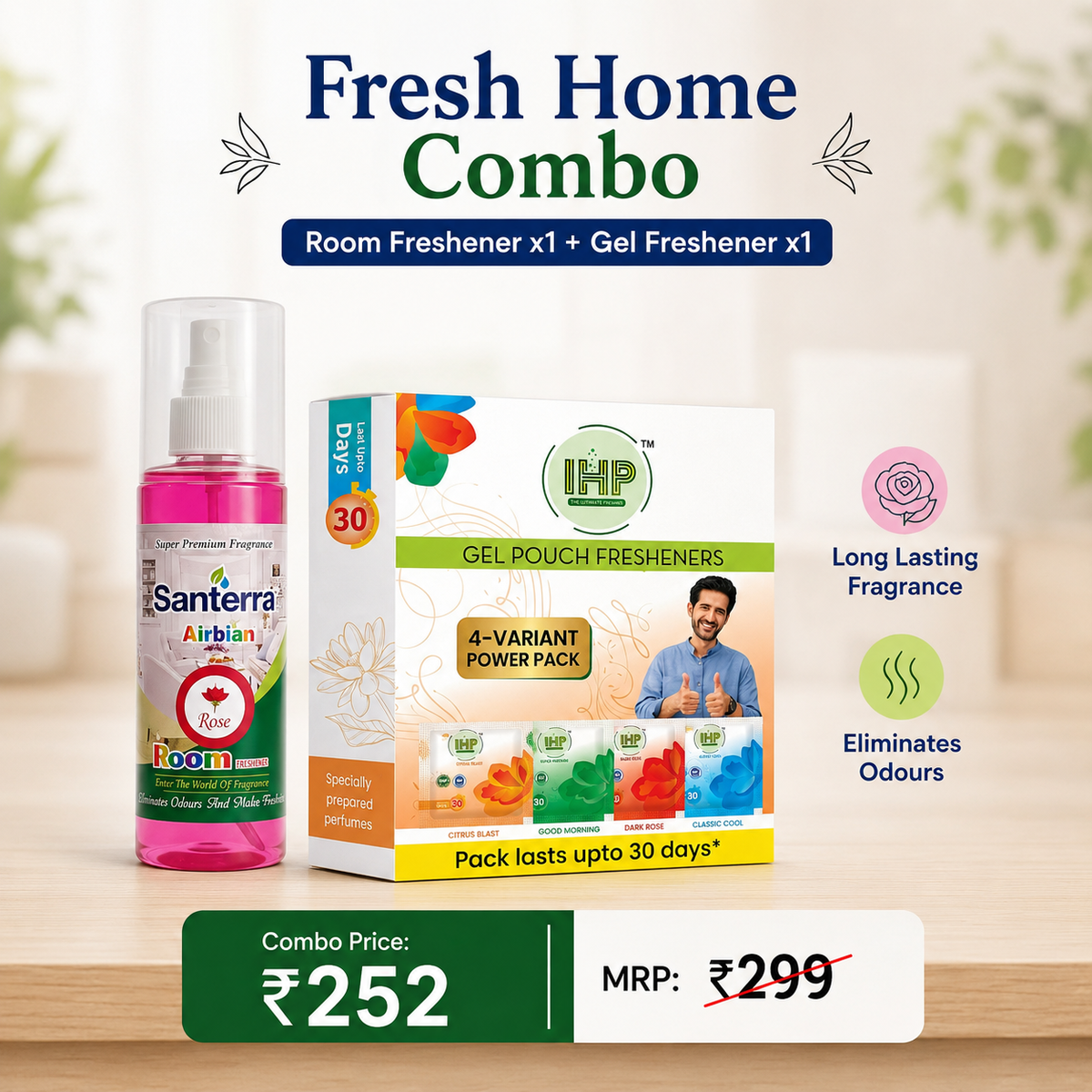 Fresh Home Combo | 1 x Room Freshener and 1 x Gel Freshener