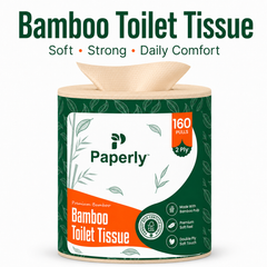 Paperly Bamboo Toilet Paper Rolls | 3 Ply | 200 Pulls per Roll