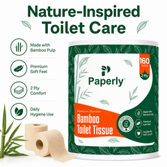 Paperly Bamboo Toilet Paper Rolls | 3 Ply | 200 Pulls per Roll