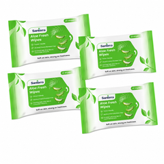 Santerra Aloe Vera & Mint Face Wipes 20 Wipes