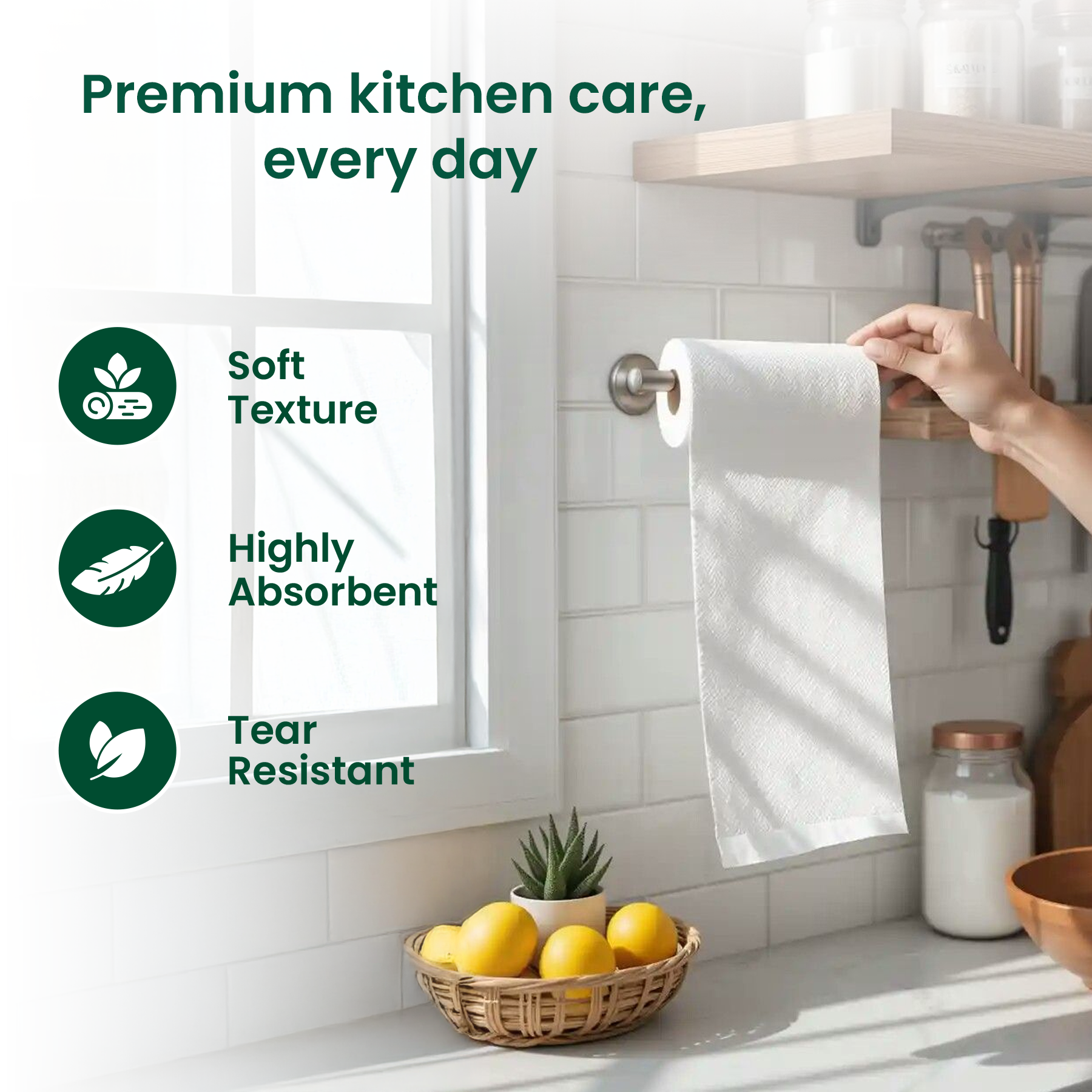 Paperly Kitchen Tissue Roll 2 Ply 60 Sheets