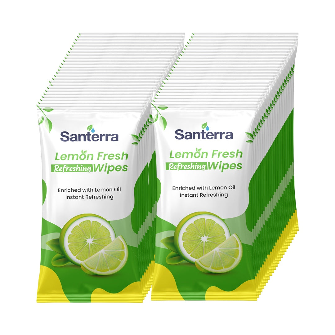 Santerra Instant Go Lemon & Mint Refreshing Wipes