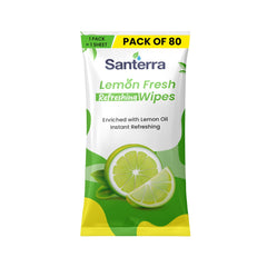 Santerra Instant Go Lemon & Mint Refreshing Wipes