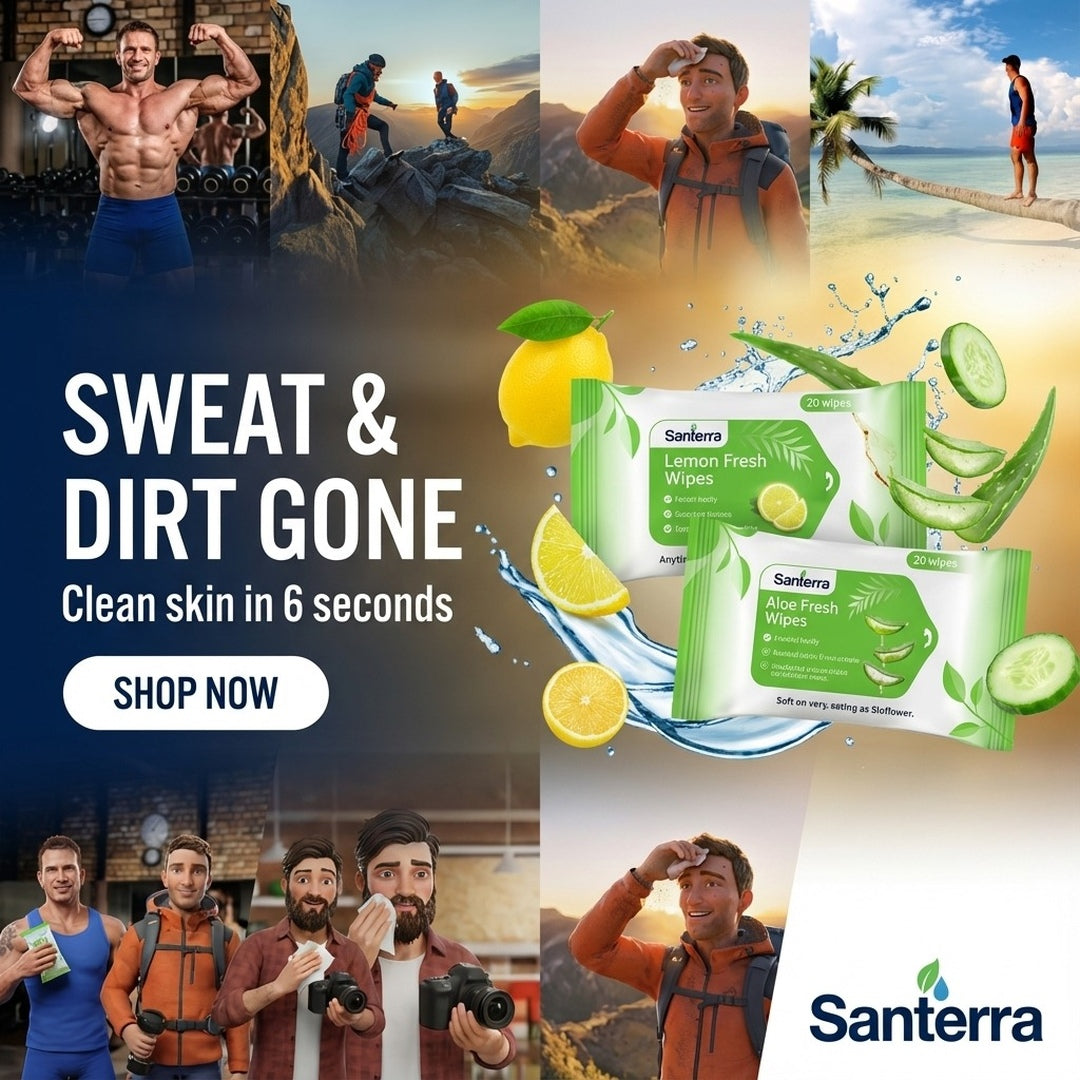 Santerra Instant Go Lemon & Mint Refreshing Wipes