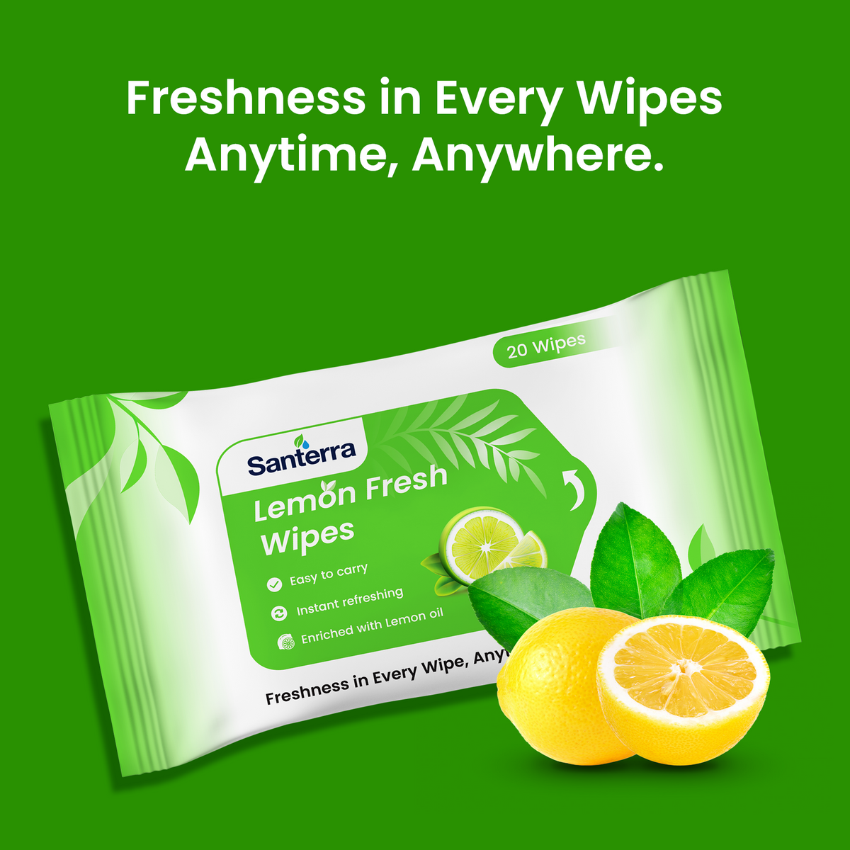 Refreshment Wipes Lemon-Pack of 20