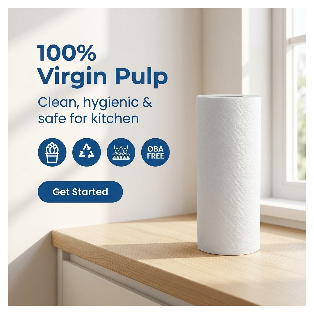 Paperly Kitchen Tissue Roll 2 Ply 60 Sheets