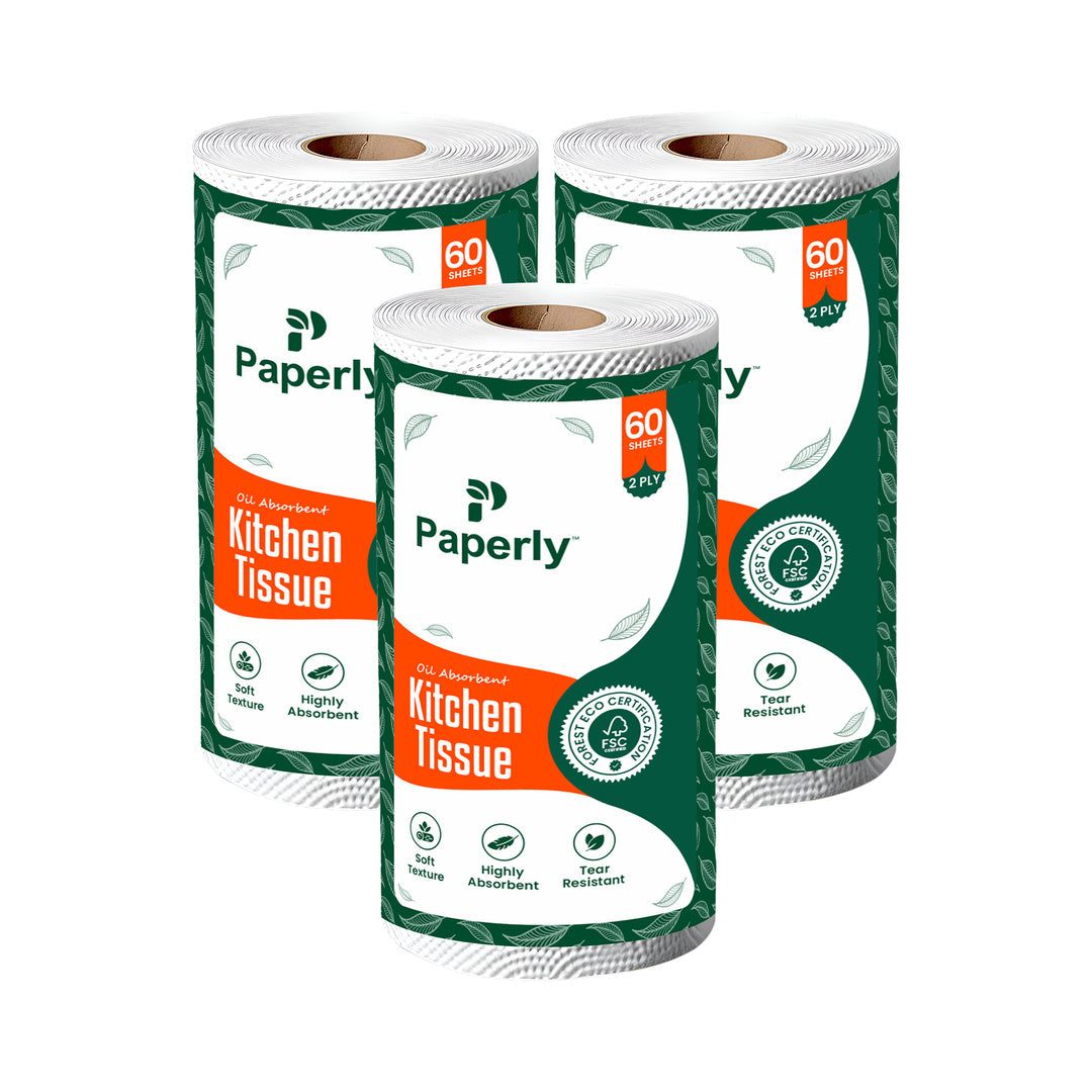 Paperly Kitchen Tissue Roll 2 Ply 60 Sheets