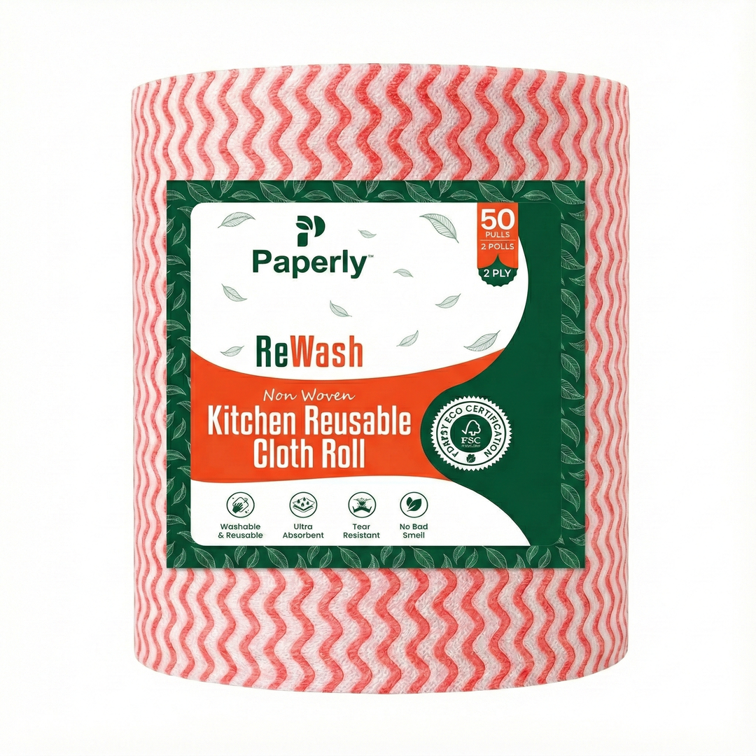 Paperly Reusable Nonwoven Kitchen Towel Roll 50 Pulls
