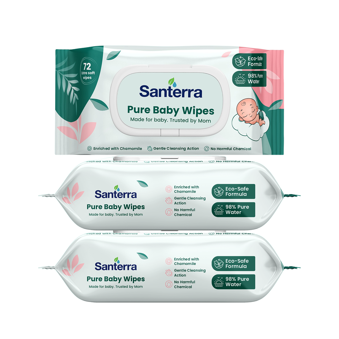 Santerra Pure Baby Wipes 72 Wipes