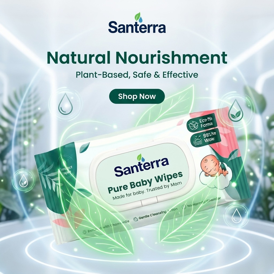 Santerra Pure Baby Wipes 72 Wipes