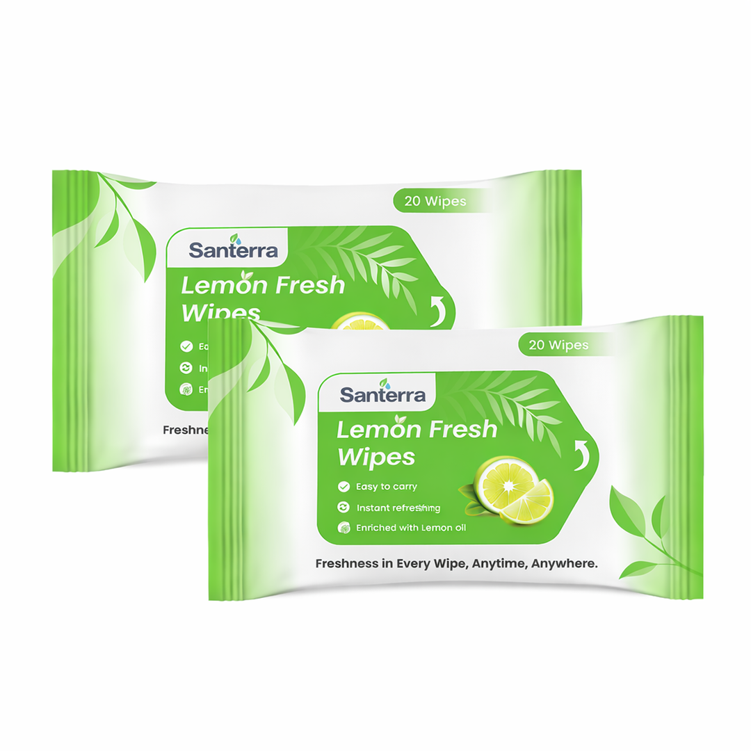 Santerra Lemon Refreshing Face Wipes 20 Wipes