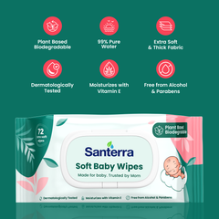 Santerra Soft Baby Wipes- Plant based