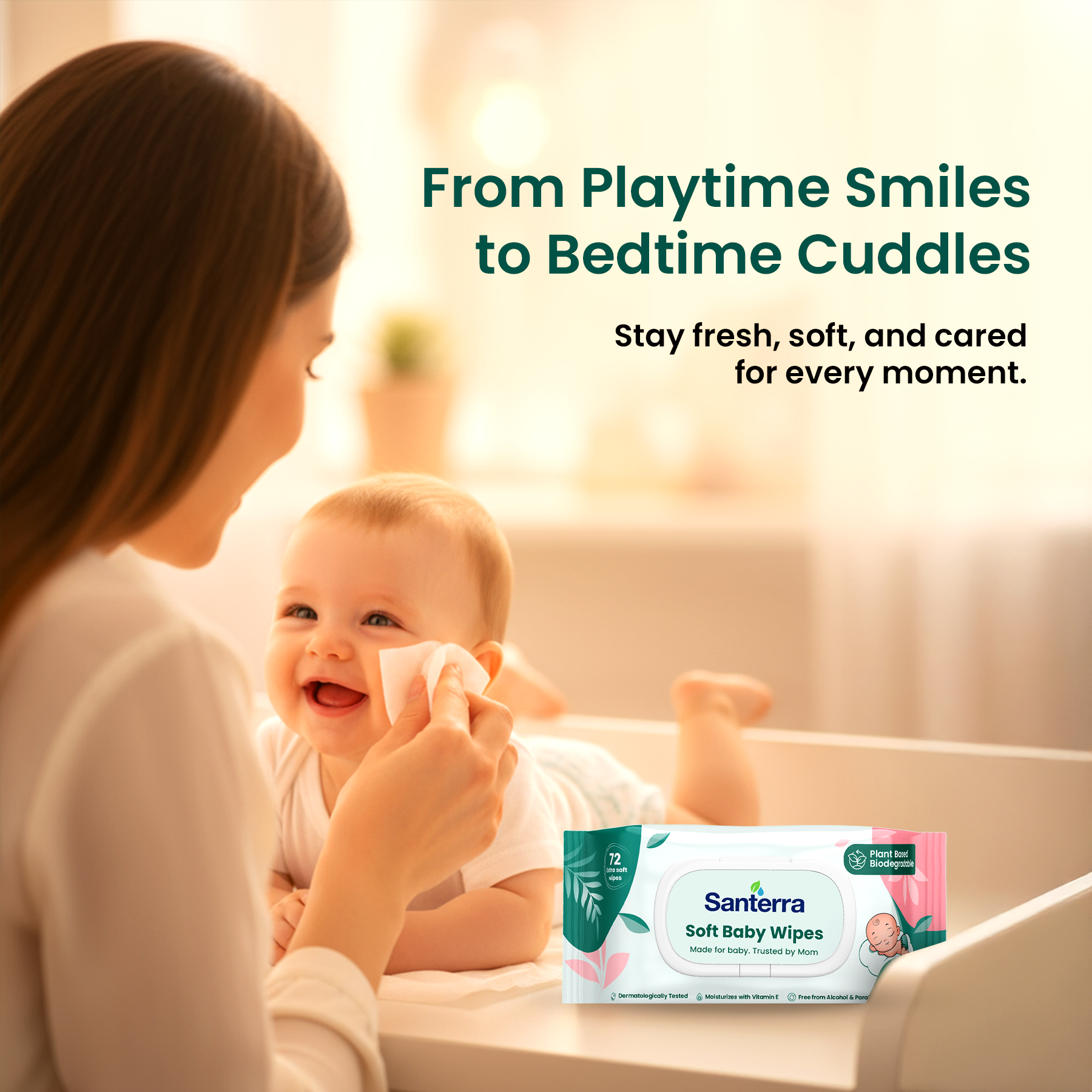 Santerra Soft Baby Wipes- Plant based