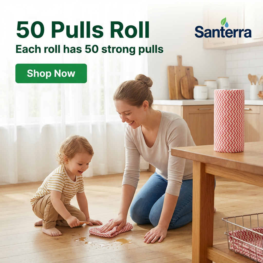 Paperly Reusable Nonwoven Kitchen Towel Roll 50 Pulls