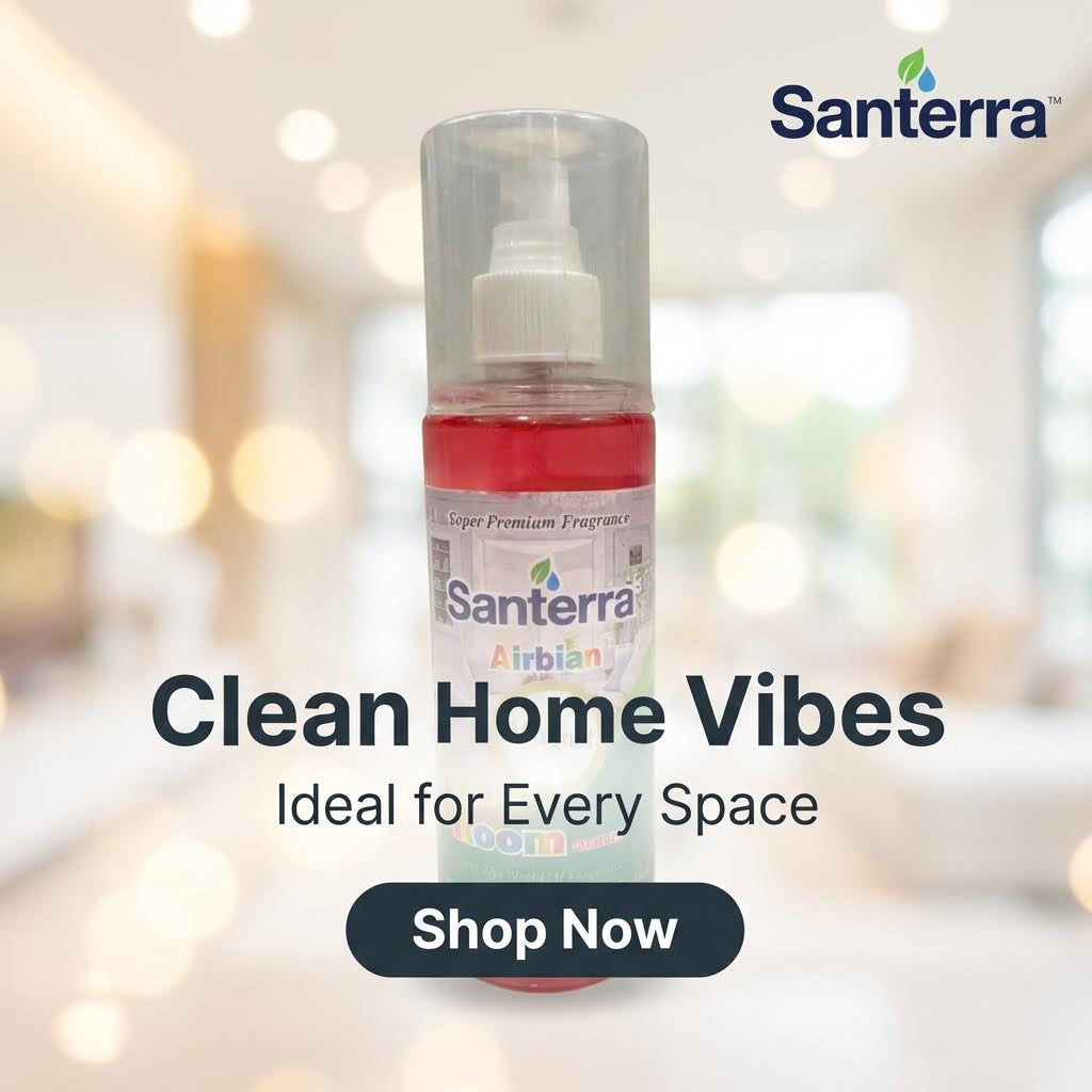 Santerra Airbian Room Freshener Spray 200 ml | Instant Odour Control & Long Lasting Fragrance for Home, Office & Car