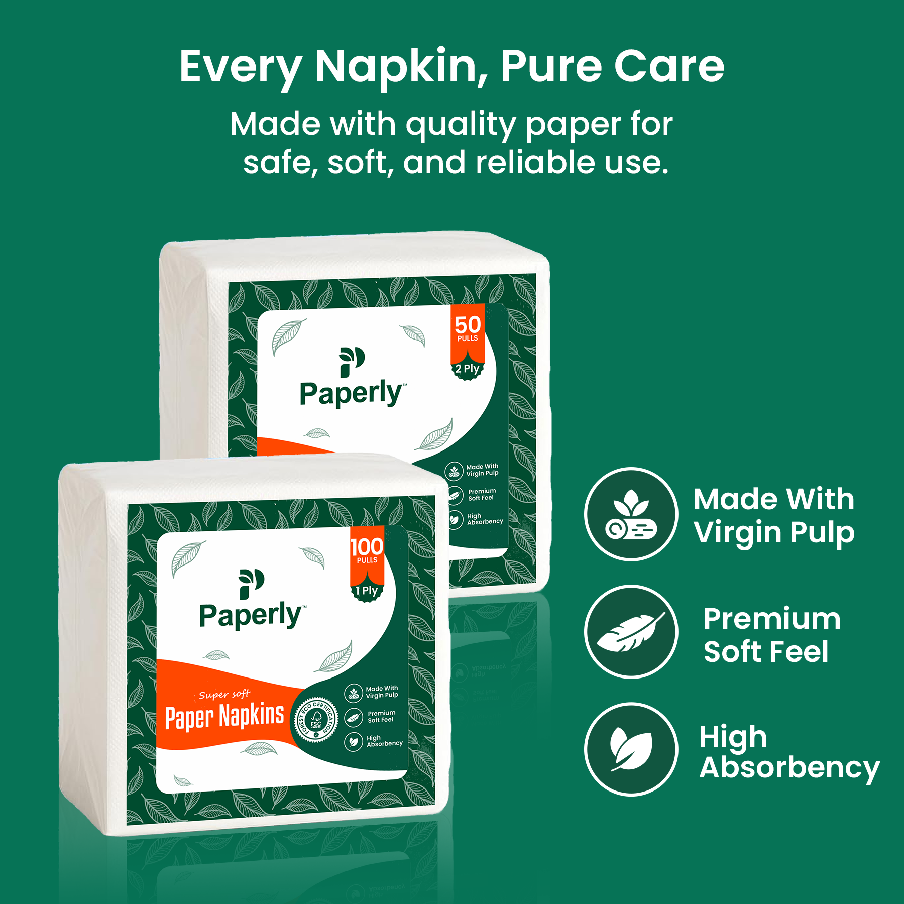 Paperly Premium Tissue Napkin 1 Ply 30x30 cm