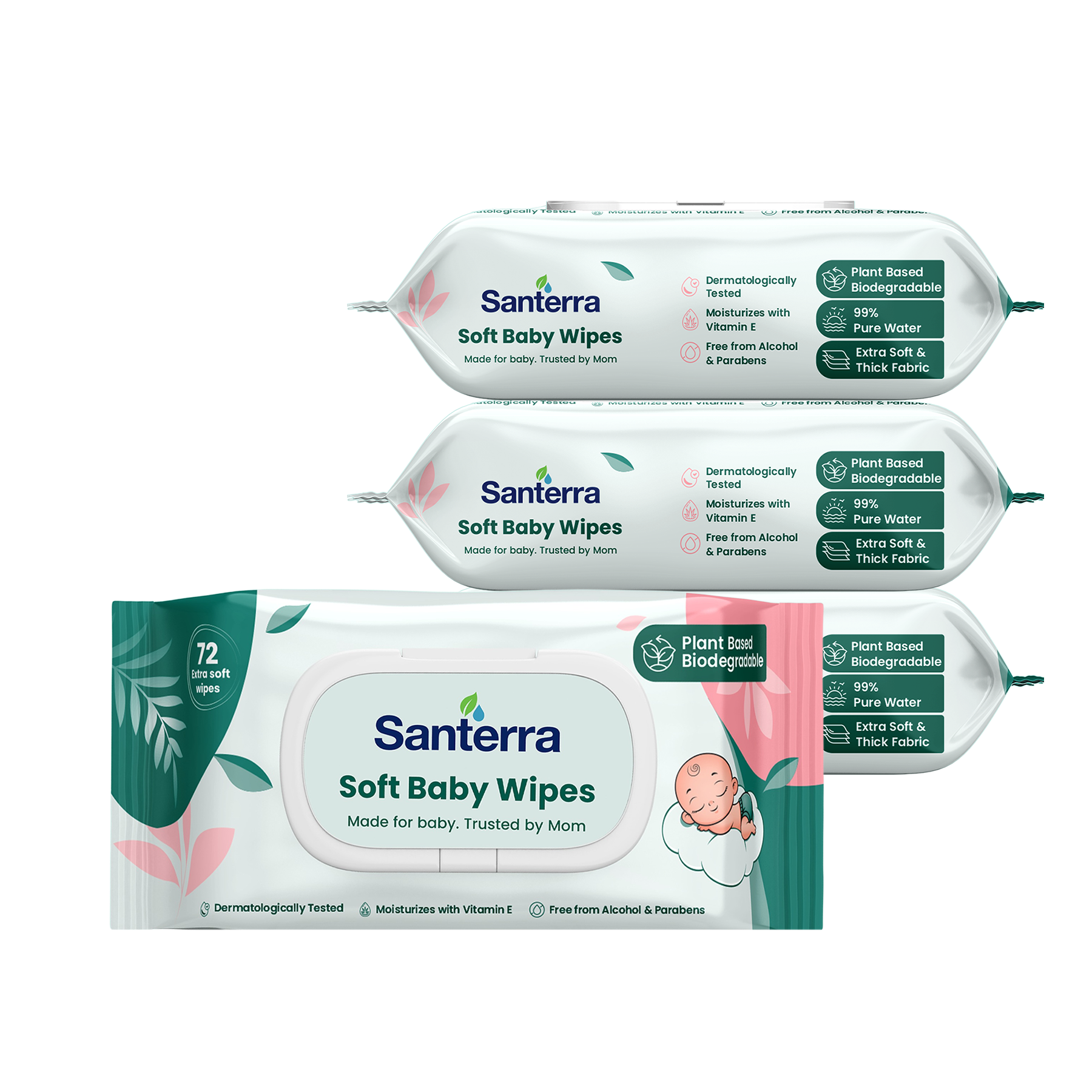 Santerra Soft Baby Wipes 72 Wipes
