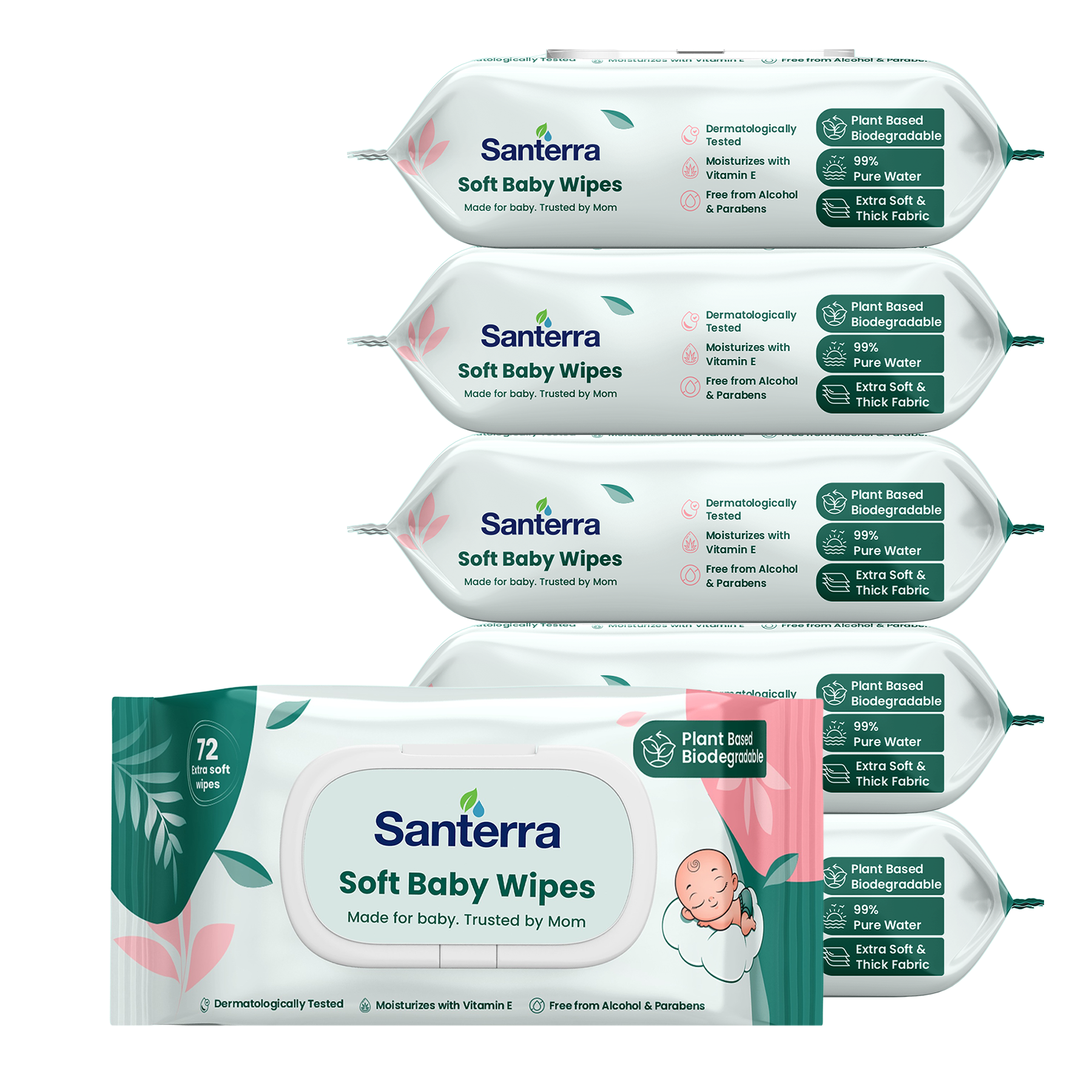 Santerra Soft Baby Wipes 72 Wipes